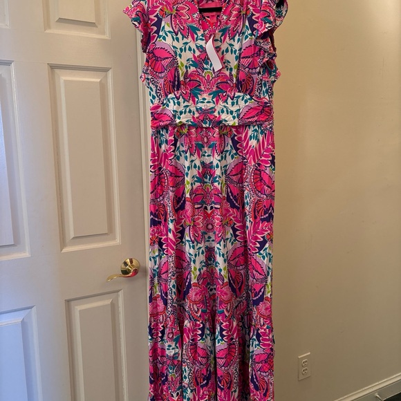 NWT Lilly Pulitzer Resort White Adriann Maxi Dress She’s Too Fly - Picture 3 of 3